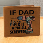 Gift for Father Grandfather or the DIY Guy Custom Printed Leather Wallet