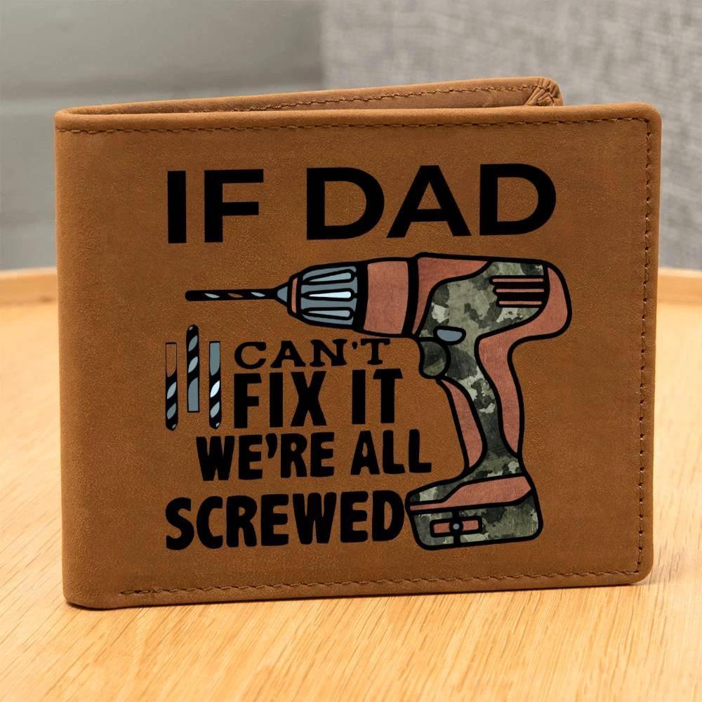 Gift for Father Grandfather or the DIY Guy Custom Printed Leather Wallet