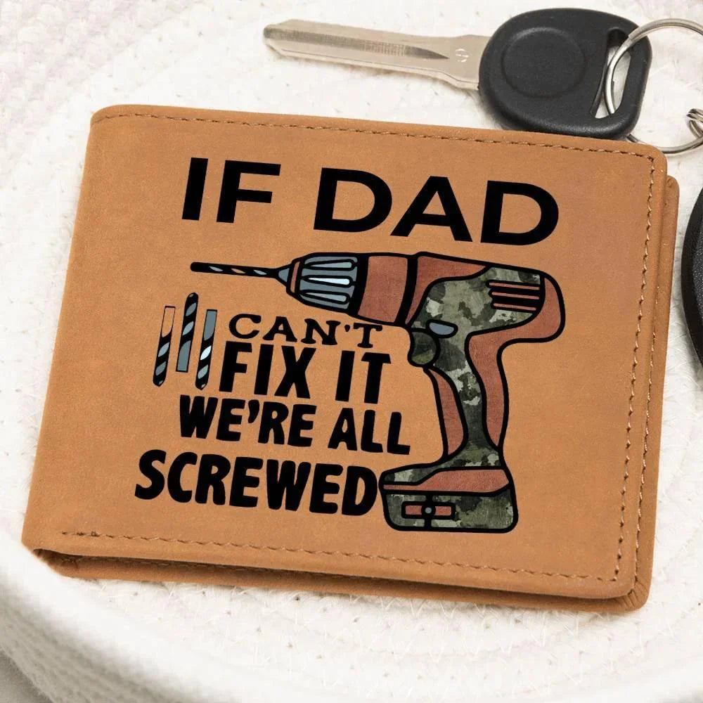 Gift for Father Grandfather or the DIY Guy Custom Printed Leather Wallet