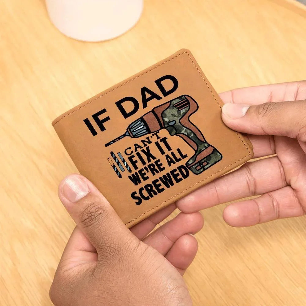 Gift for Father Grandfather or the DIY Guy Custom Printed Leather Wallet