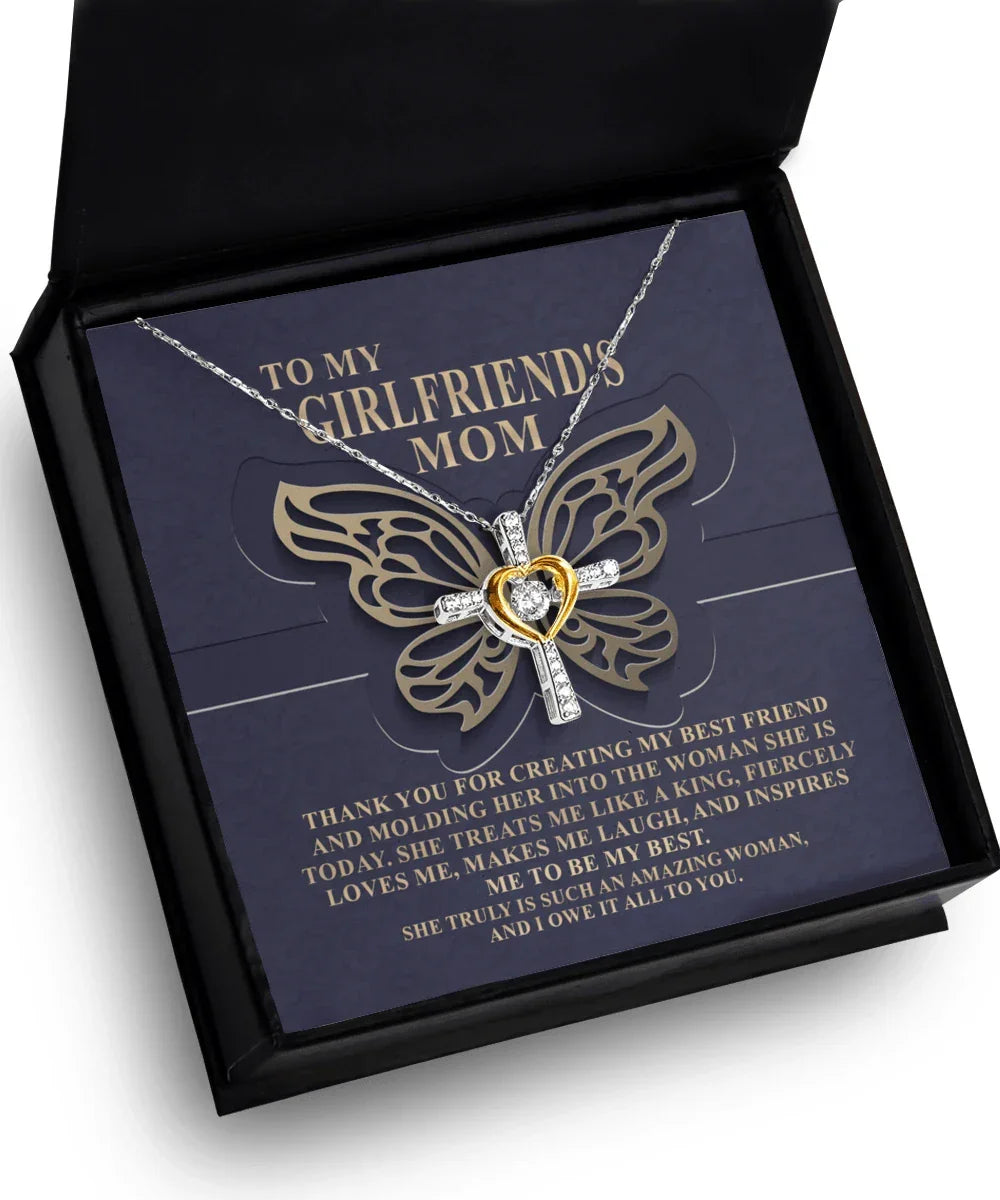 Gift for Girlfriend's Mom Thank You For My Best Friend Cross Pendant Necklace