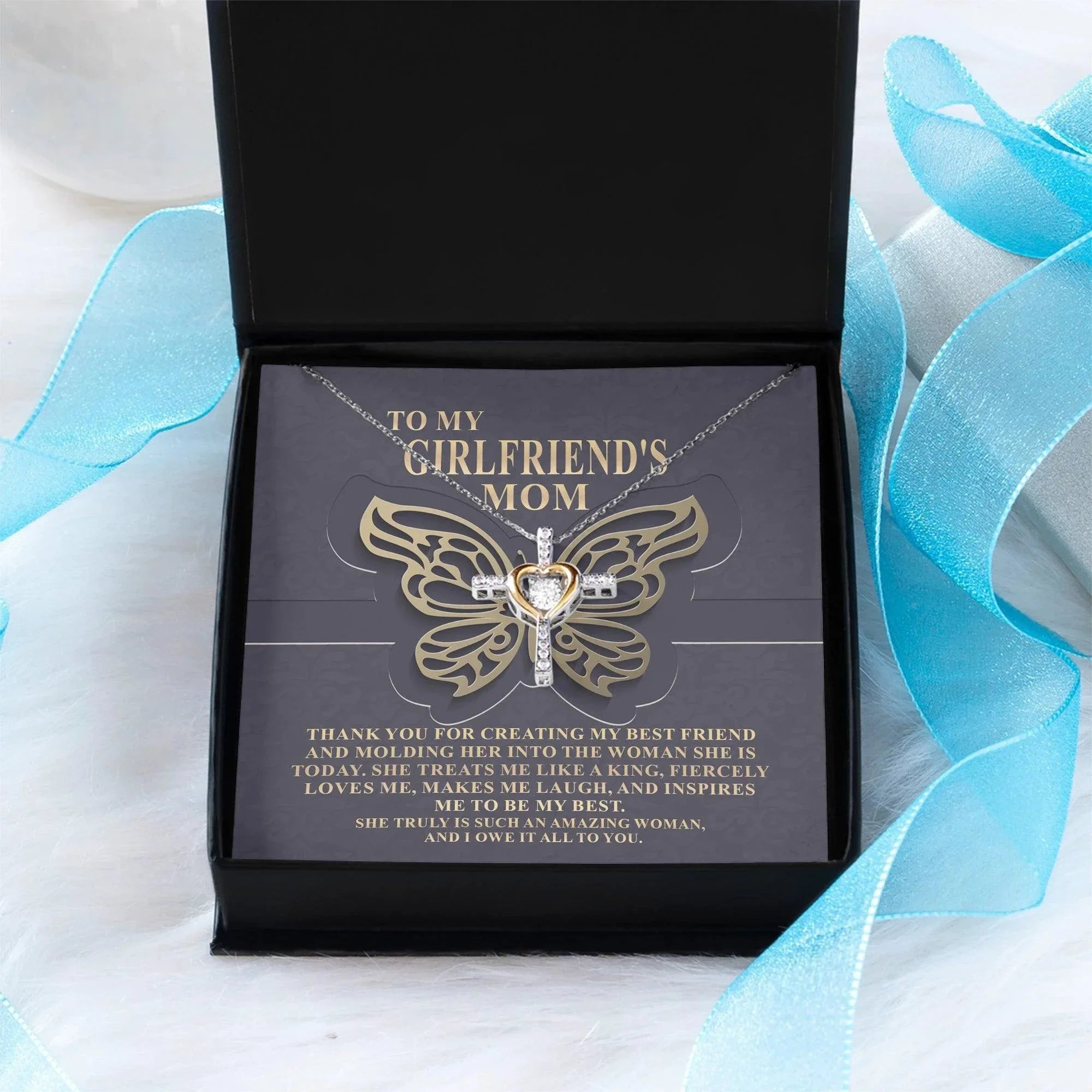 Gift for Girlfriend's Mom Thank You For My Best Friend Cross Pendant Necklace