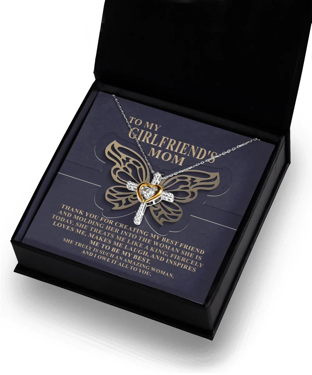 Gift for Girlfriend's Mom Thank You For My Best Friend Cross Pendant Necklace
