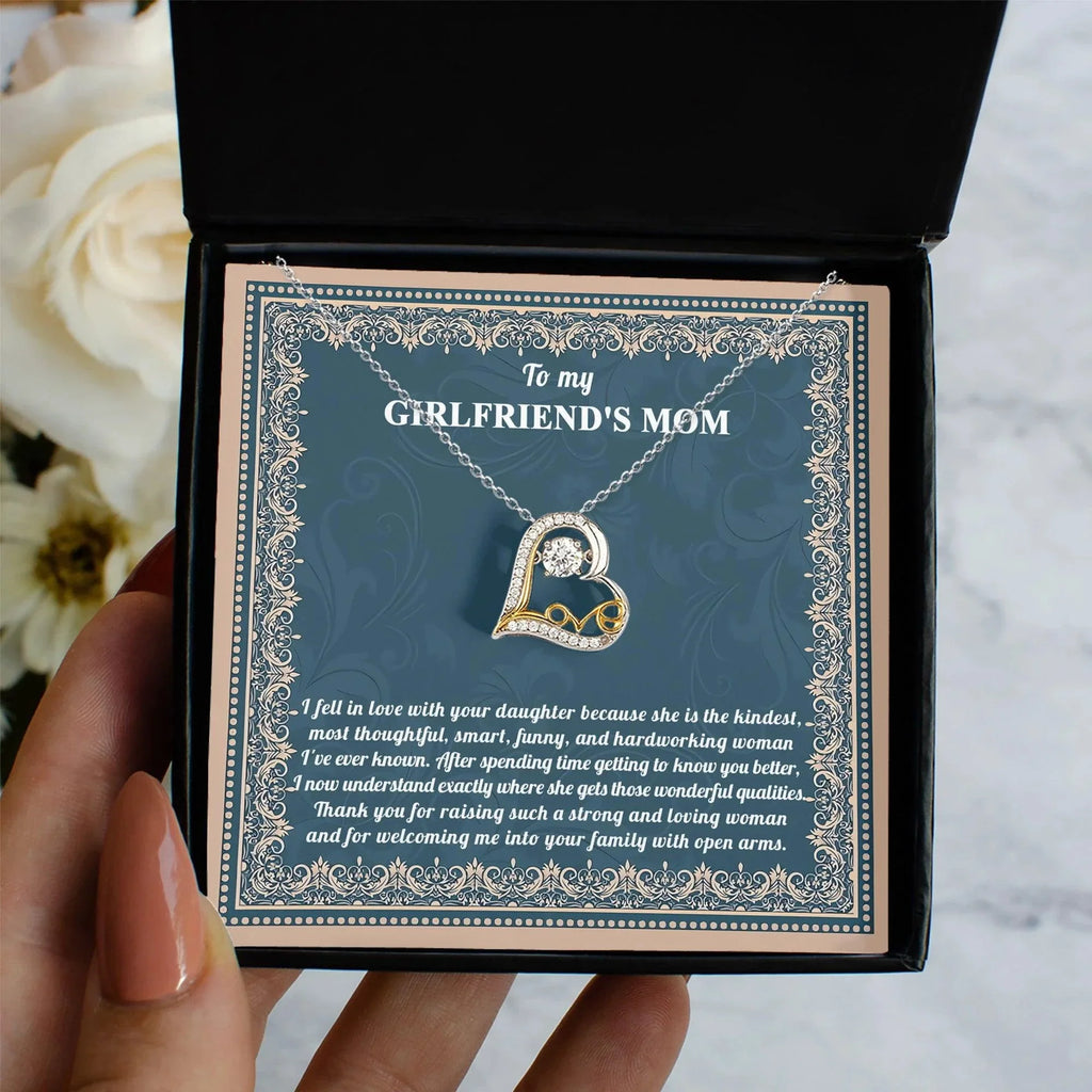 Gift for Girlfriend's Mother Thank You For Raising a Wonderful Woman Heart Pendant Necklace