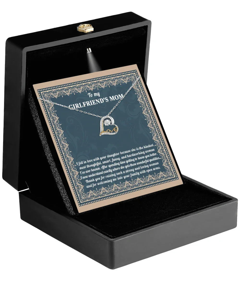 Gift for Girlfriend's Mother Thank You For Raising a Wonderful Woman Heart Pendant Necklace