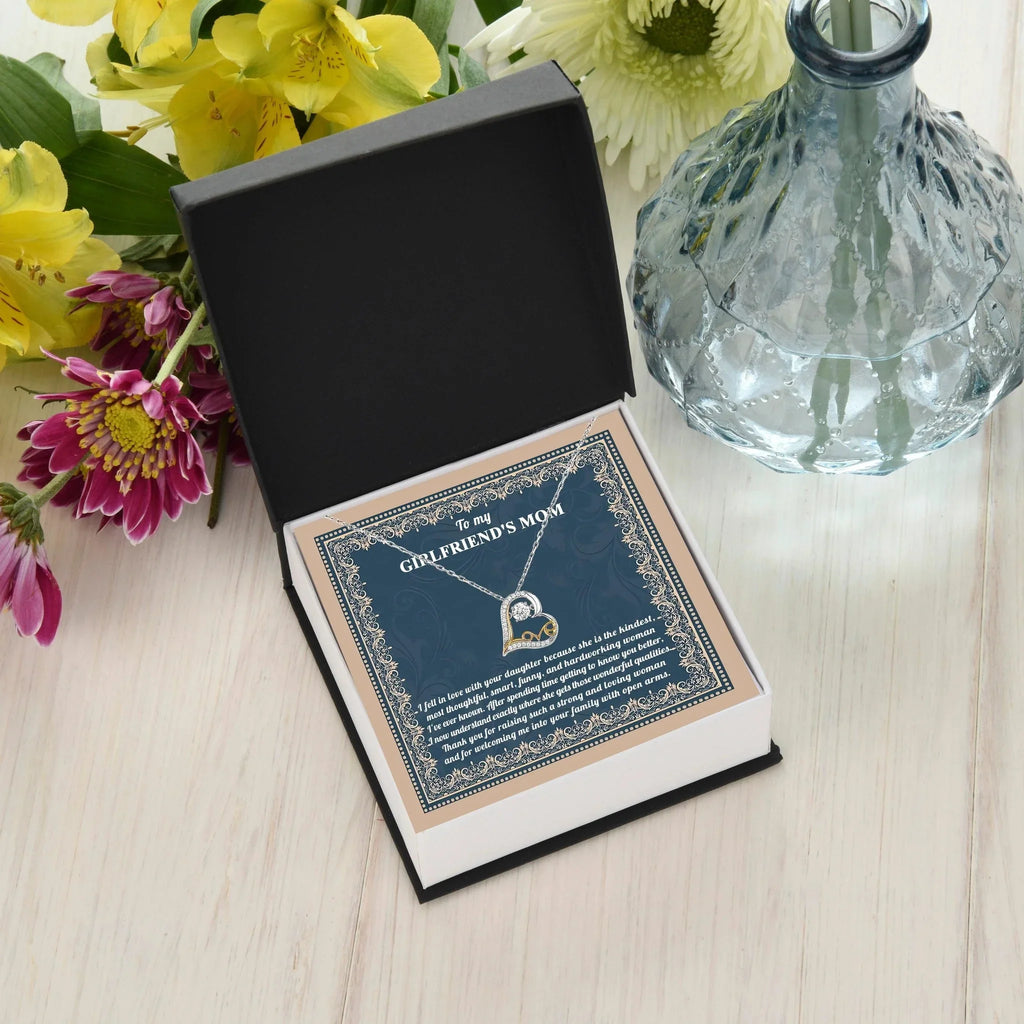 Gift for Girlfriend's Mother Thank You For Raising a Wonderful Woman Heart Pendant Necklace