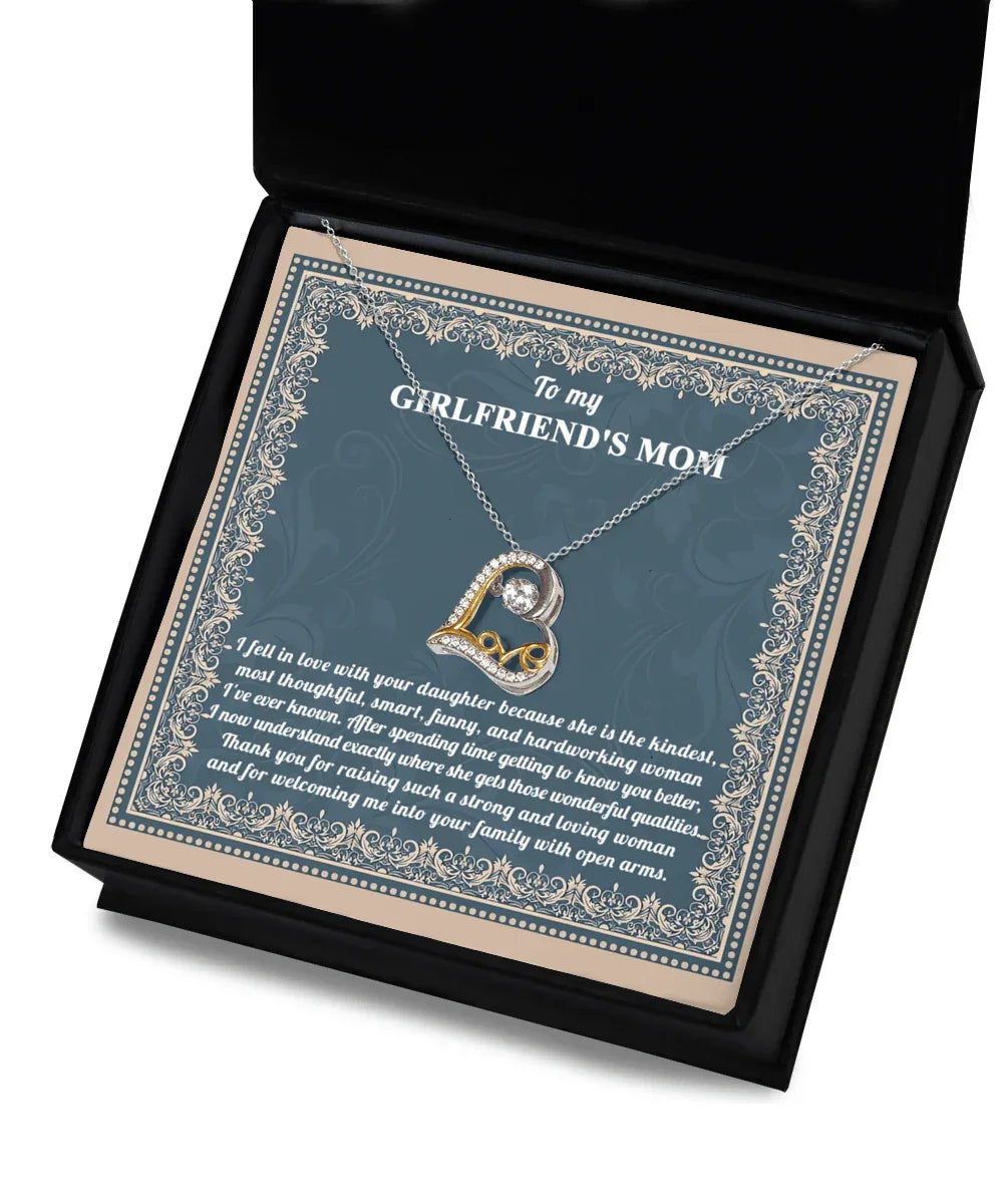 Gift for Girlfriend's Mother Thank You For Raising a Wonderful Woman Heart Pendant Necklace