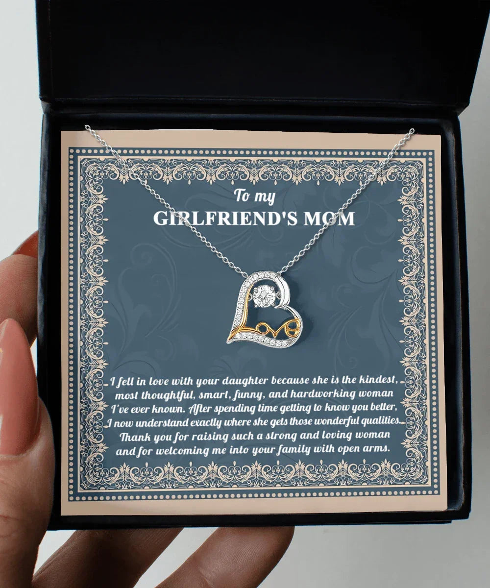 Gift for Girlfriend's Mother Thank You For Raising a Wonderful Woman Heart Pendant Necklace