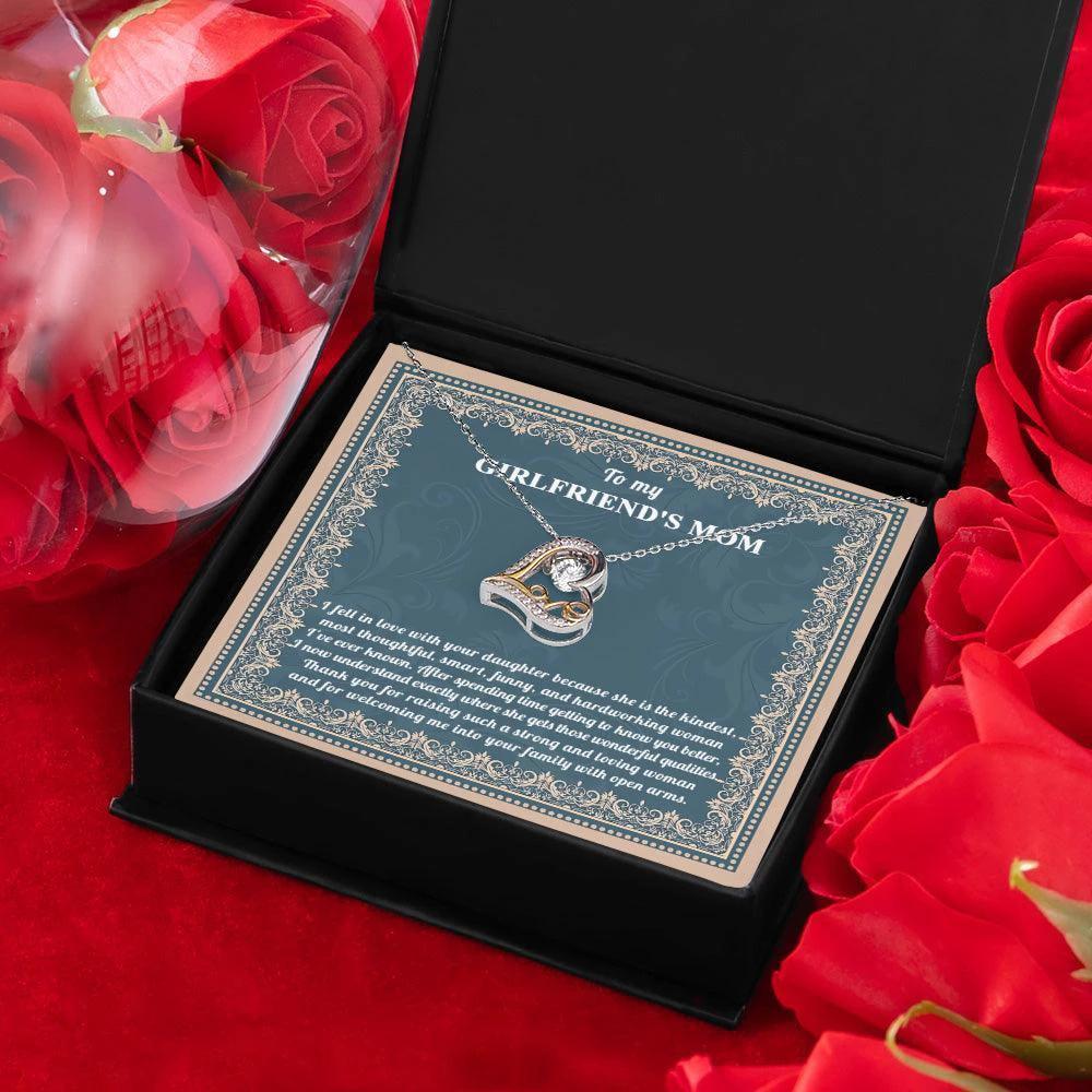 Gift for Girlfriend's Mother Thank You For Raising a Wonderful Woman Heart Pendant Necklace