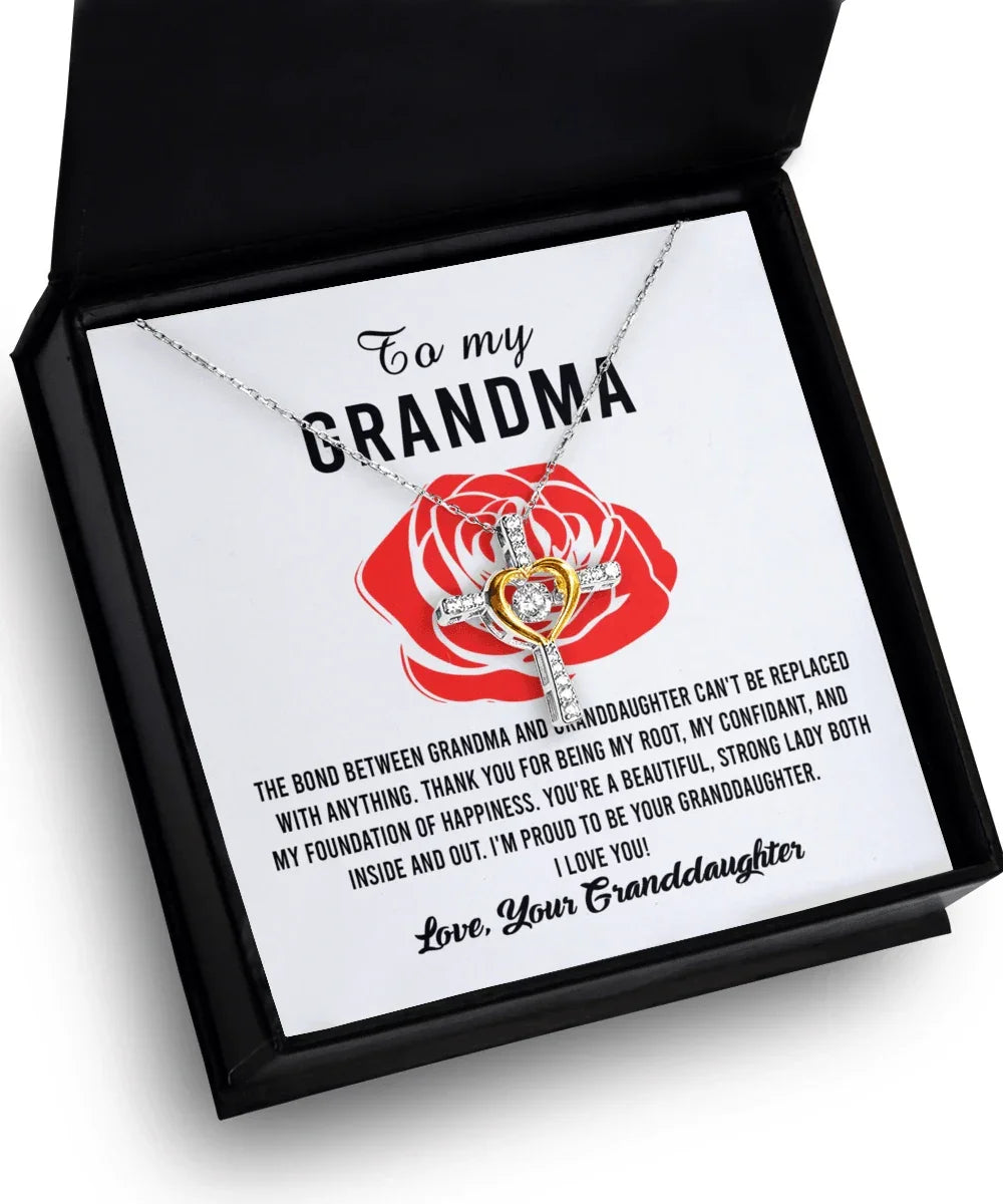 Gift For Grandma from Proud Granddaughter Cross Pendant Necklace