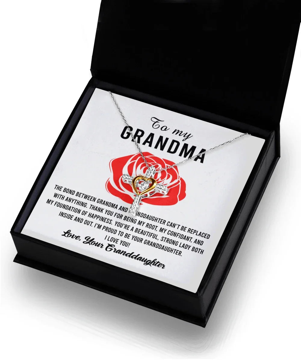 Gift For Grandma from Proud Granddaughter Cross Pendant Necklace