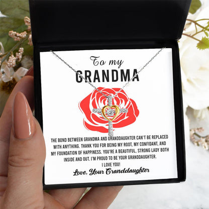 Gift For Grandma from Proud Granddaughter Cross Pendant Necklace - Mallard Moon Gift Shop