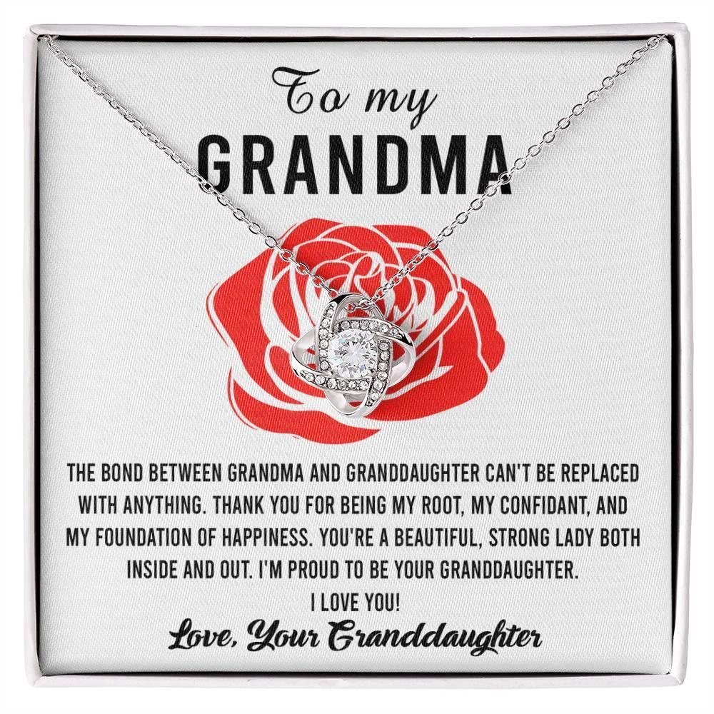 Gift For Grandma from Proud Granddaughter Love Knot Pendant Necklace
