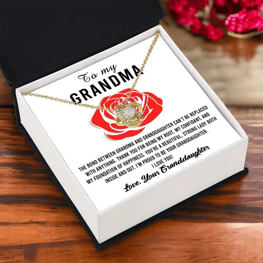 Gift For Grandma from Proud Granddaughter Love Knot Pendant Necklace