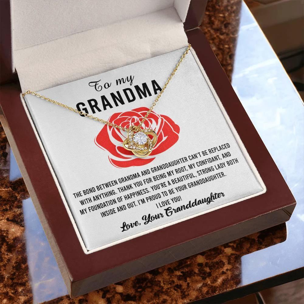 Gift For Grandma from Proud Granddaughter Love Knot Pendant Necklace