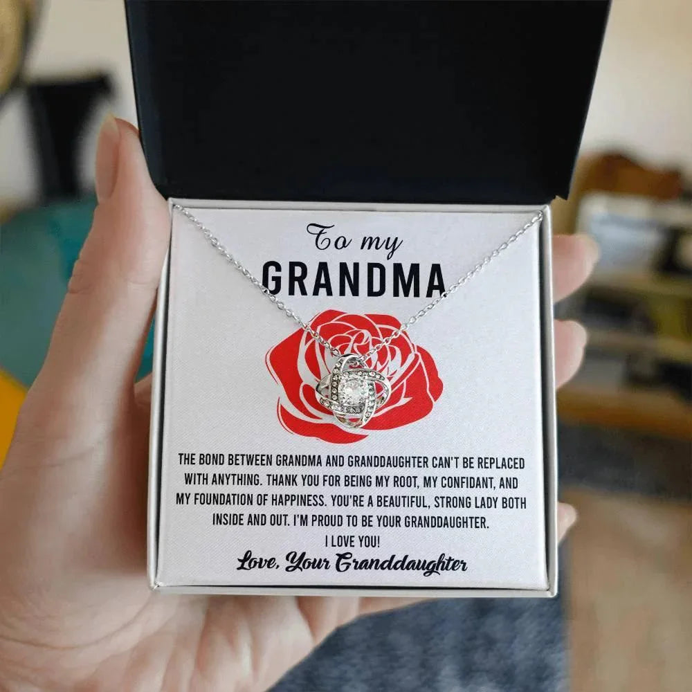 Gift For Grandma from Proud Granddaughter Love Knot Pendant Necklace