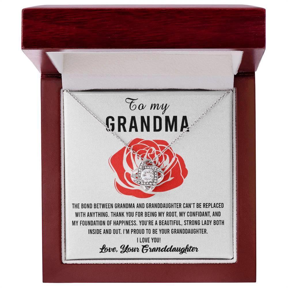 Gift For Grandma from Proud Granddaughter Love Knot Pendant Necklace