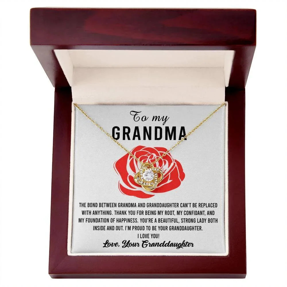 Gift For Grandma from Proud Granddaughter Love Knot Pendant Necklace