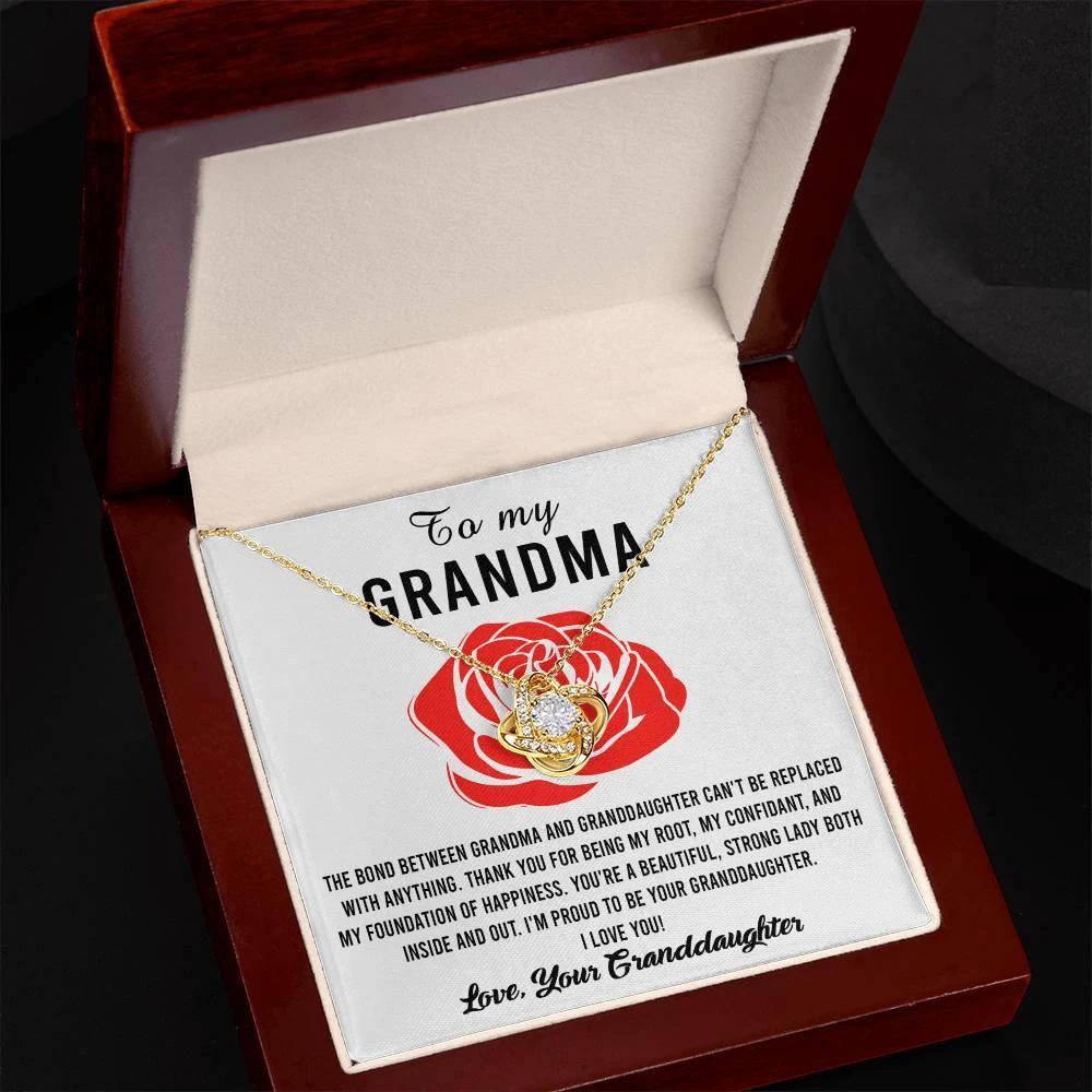 Gift For Grandma from Proud Granddaughter Love Knot Pendant Necklace