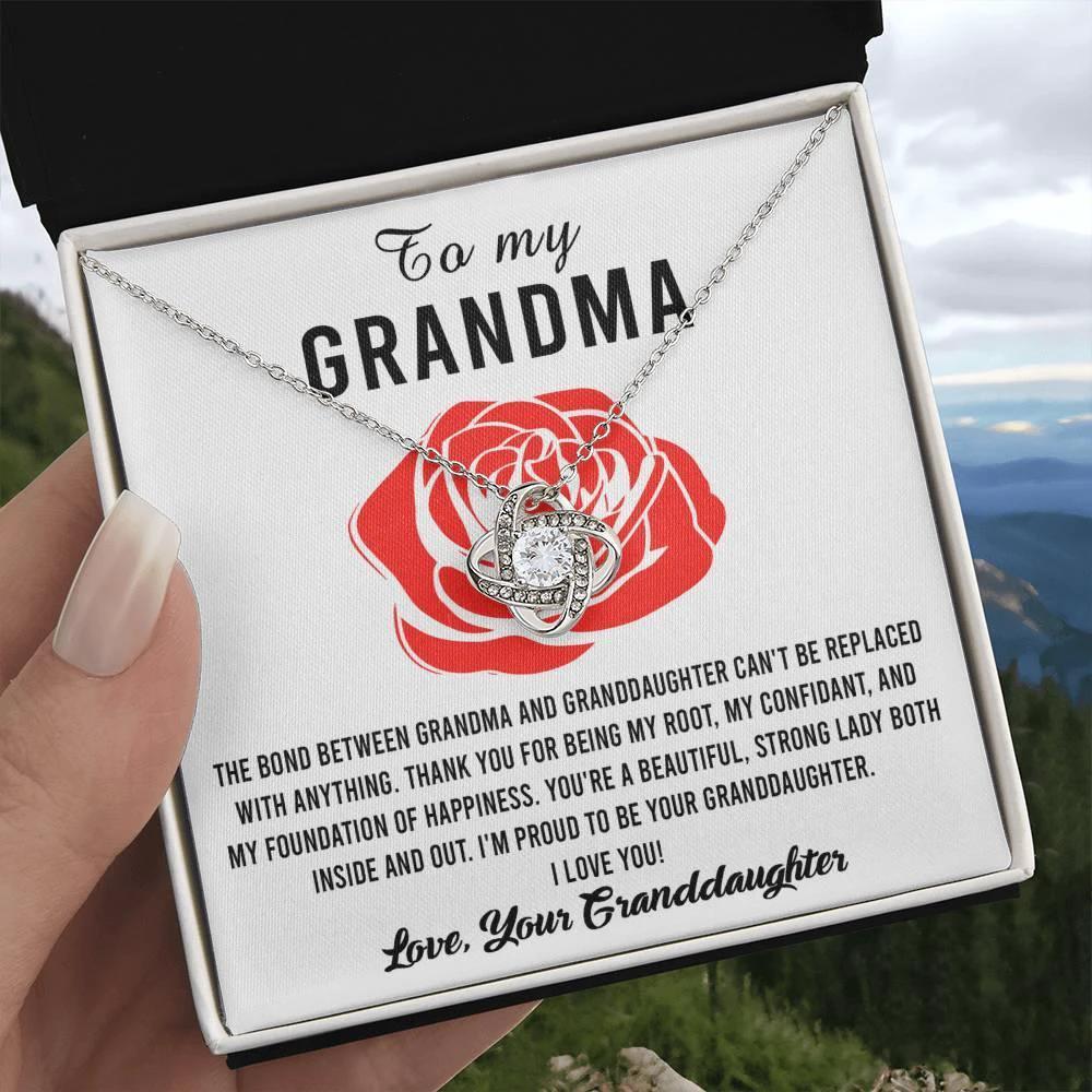 Gift For Grandma from Proud Granddaughter Love Knot Pendant Necklace