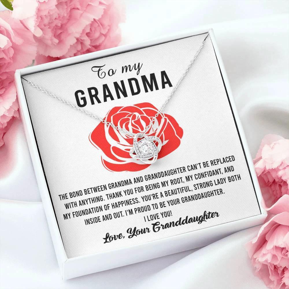 Gift For Grandma from Proud Granddaughter Love Knot Pendant Necklace