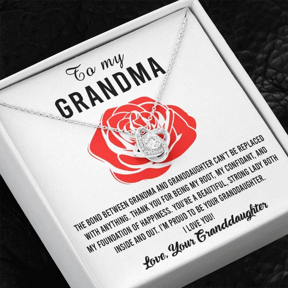 Gift For Grandma from Proud Granddaughter Love Knot Pendant Necklace