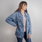 Gift For Grandmother - Grandmasaurus Oversized Denim Jacket