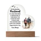 Gift for Husband Love You Longer Personalized Anniversary Birthday Valentine's Day Acrylic Heart Plaque