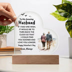 Gift for Husband Love You Longer Personalized Anniversary Birthday Valentine's Day Acrylic Heart Plaque