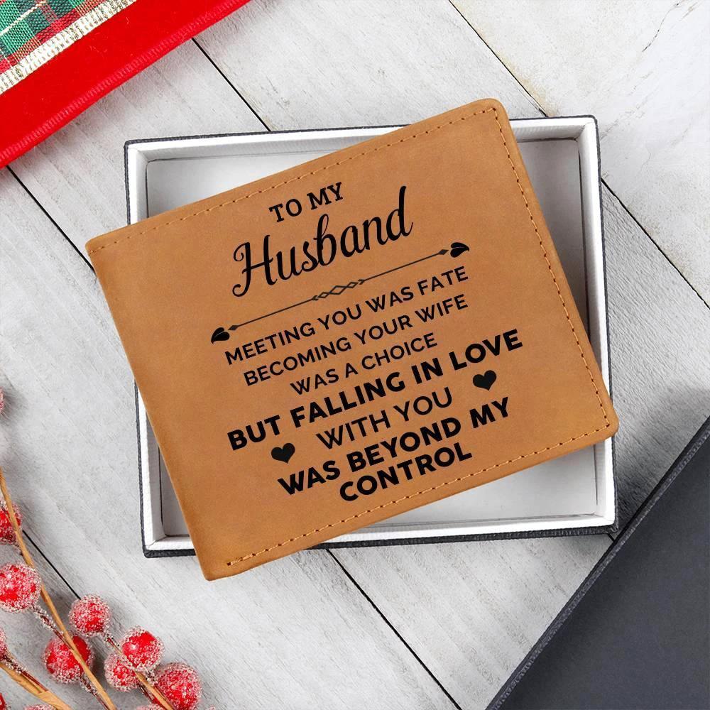 Gift for Husband Meeting you Was Fate Genuine Leather Cowhide Wallet