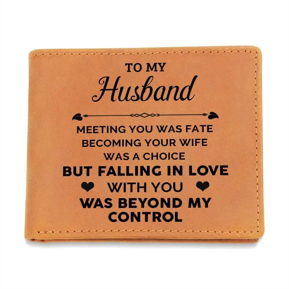 Gift for Husband Meeting you Was Fate Genuine Leather Cowhide Wallet