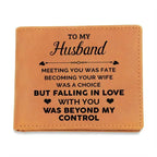 Gift for Husband Meeting you Was Fate Genuine Leather Cowhide Wallet