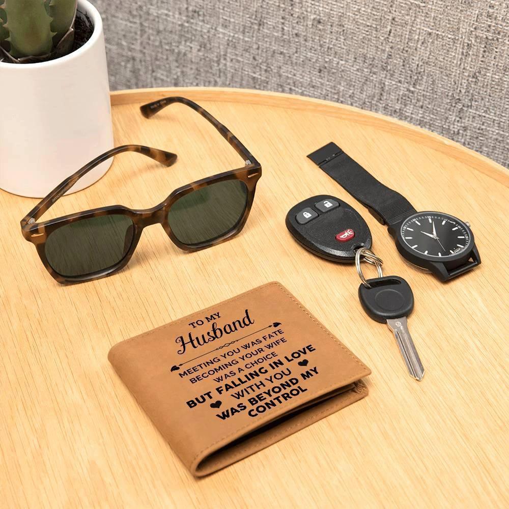 Gift for Husband Meeting you Was Fate Genuine Leather Cowhide Wallet