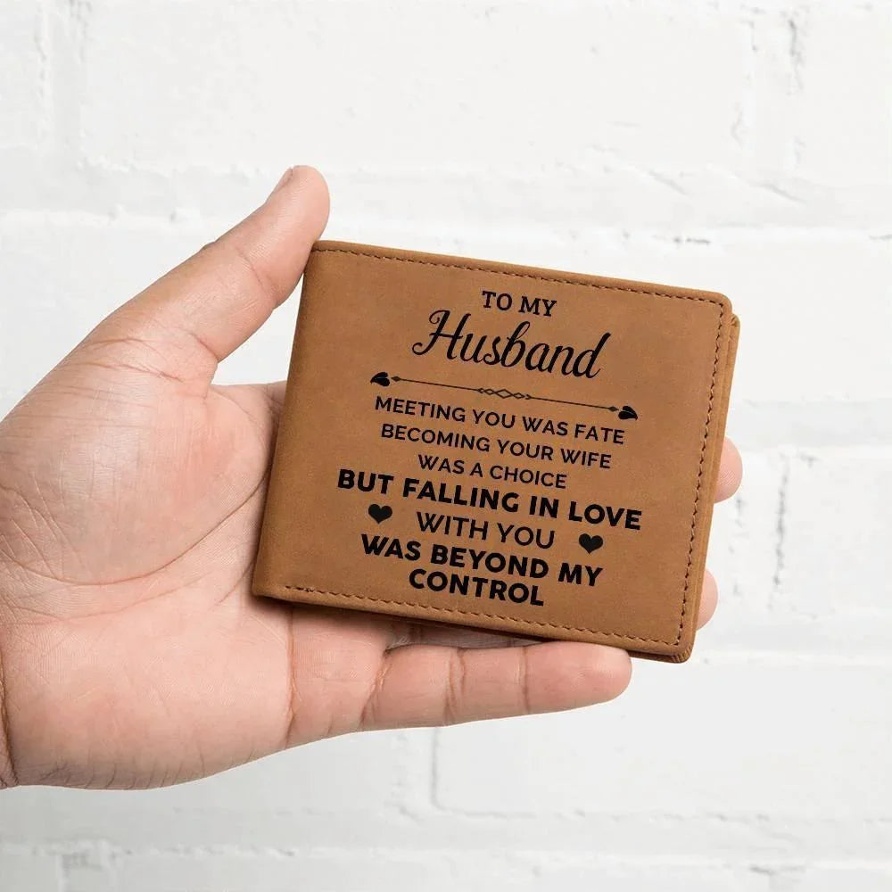 Gift for Husband Meeting you Was Fate Genuine Leather Cowhide Wallet