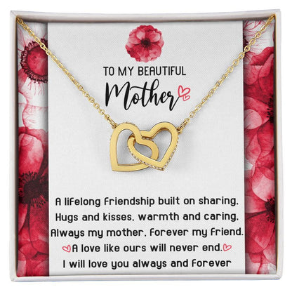 Gift for Mom Always my Mother Forever my Friend Interlocking Hearts Necklace - Mallard Moon Gift Shop