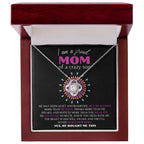 Gift For Mom - I am a Proud Mom of a Crazy Son Love Knot Necklace