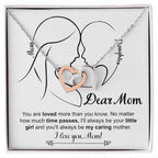 Gift for Mom I will always be your Little Girl Interlocking Hearts Necklace