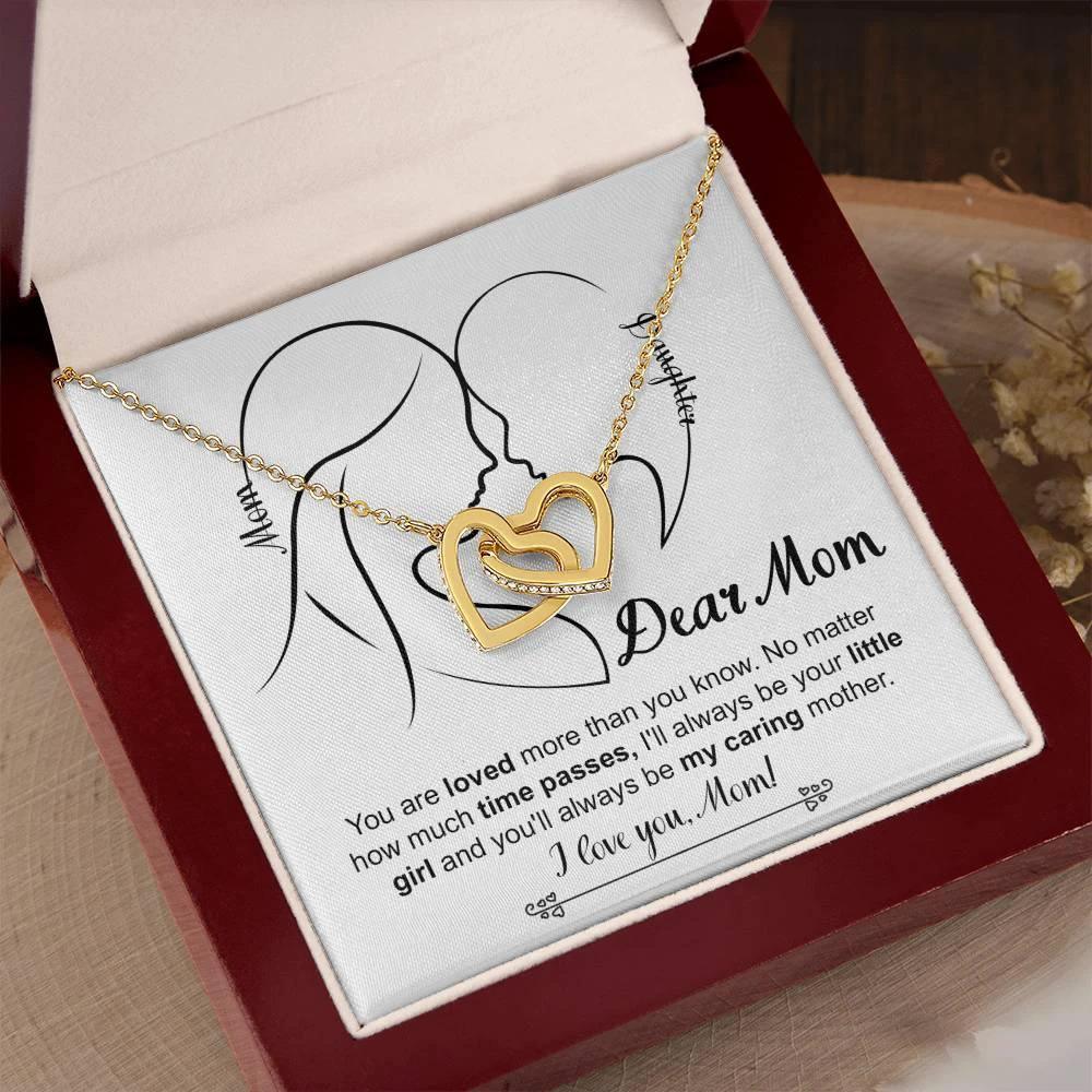 Gift for Mom I will always be your Little Girl Interlocking Hearts Necklace