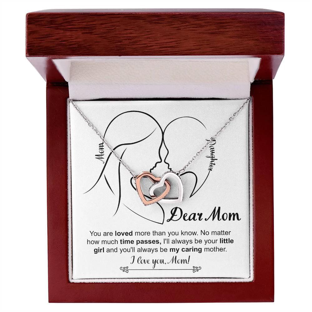 Gift for Mom I will always be your Little Girl Interlocking Hearts Necklace
