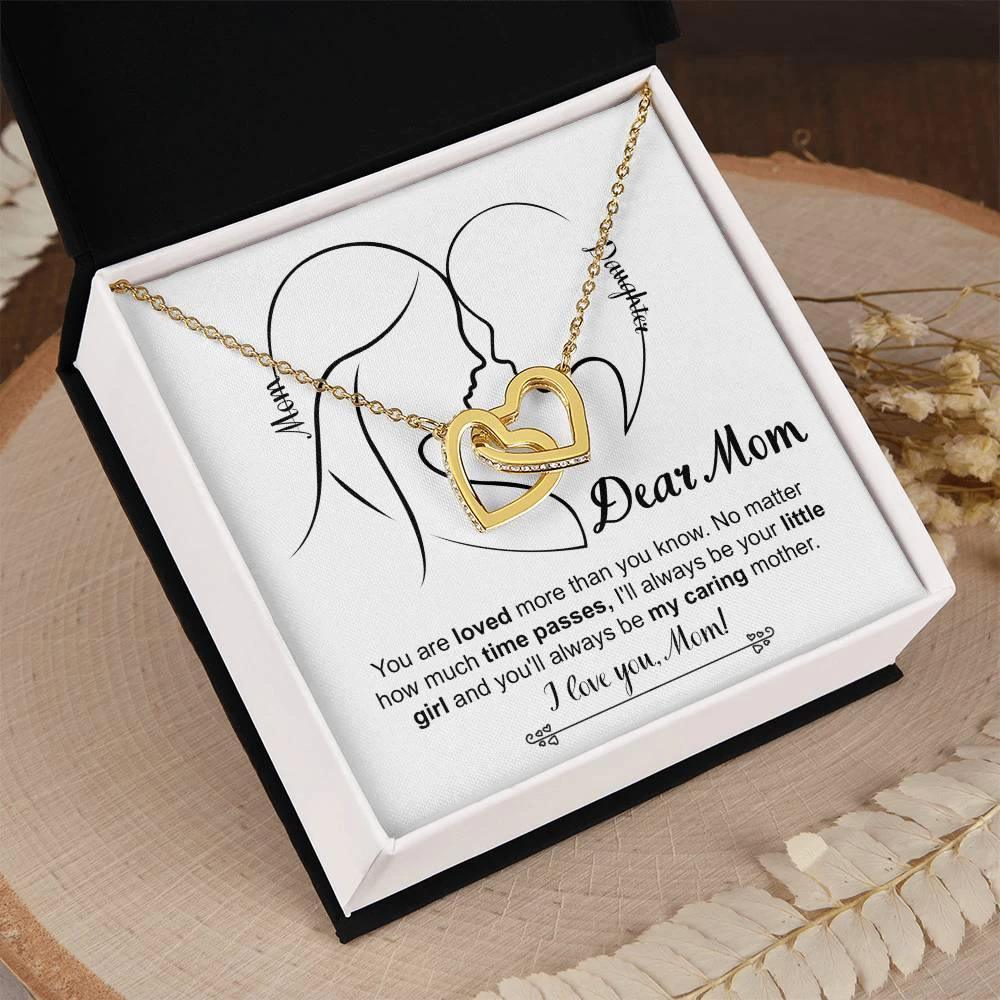 Gift for Mom I will always be your Little Girl Interlocking Hearts Necklace