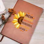 Gift for Mom Personalized Sunflower Graphic Leather Journal