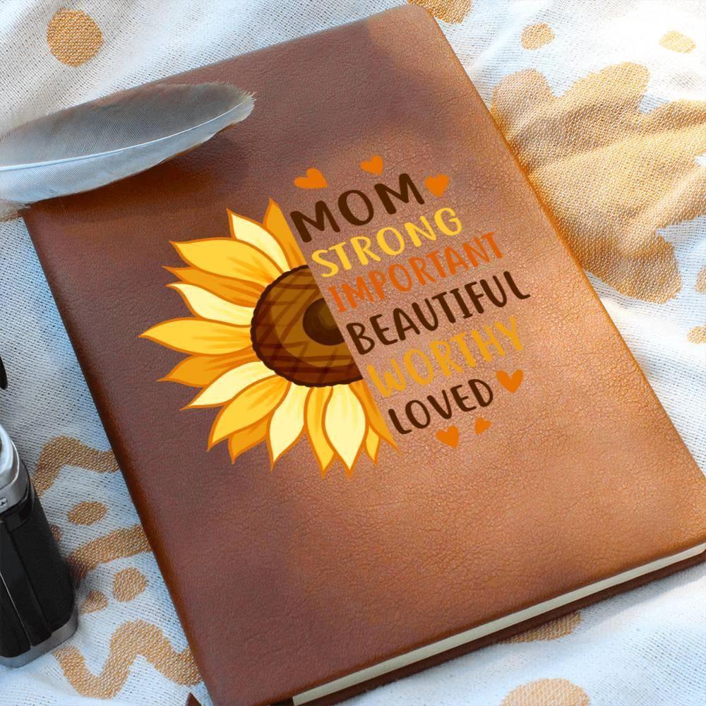 Gift for Mom Personalized Sunflower Graphic Leather Journal