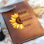 Gift for Mom Personalized Sunflower Graphic Leather Journal