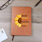 Gift for Mom Personalized Sunflower Graphic Leather Journal