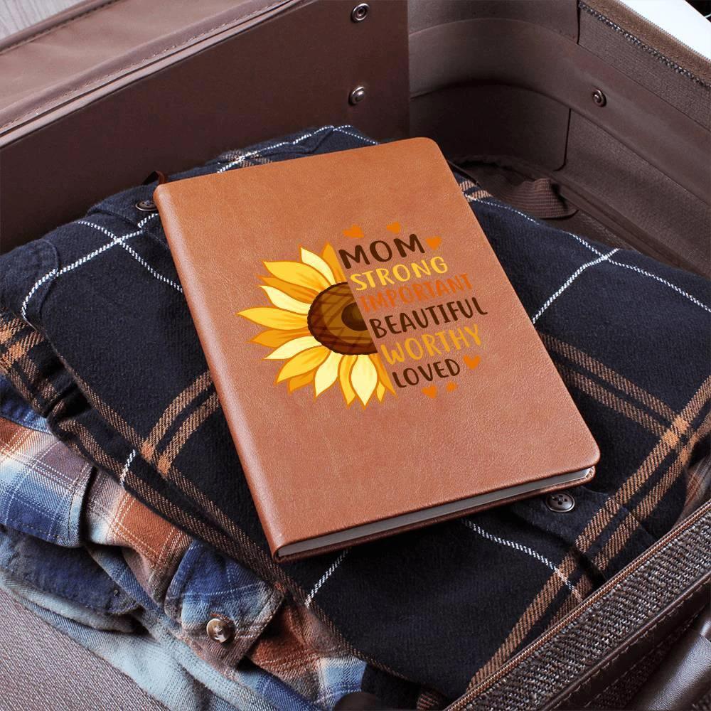 Gift for Mom Personalized Sunflower Graphic Leather Journal