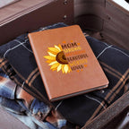 Gift for Mom Personalized Sunflower Graphic Leather Journal
