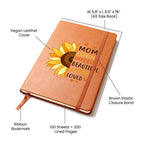 Gift for Mom Personalized Sunflower Graphic Leather Journal