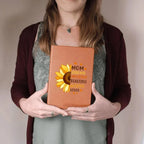 Gift for Mom Personalized Sunflower Graphic Leather Journal