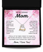 Gift for Mom Without You There is No Me Mother's Day Birthday Gift Heart Pendant Necklace