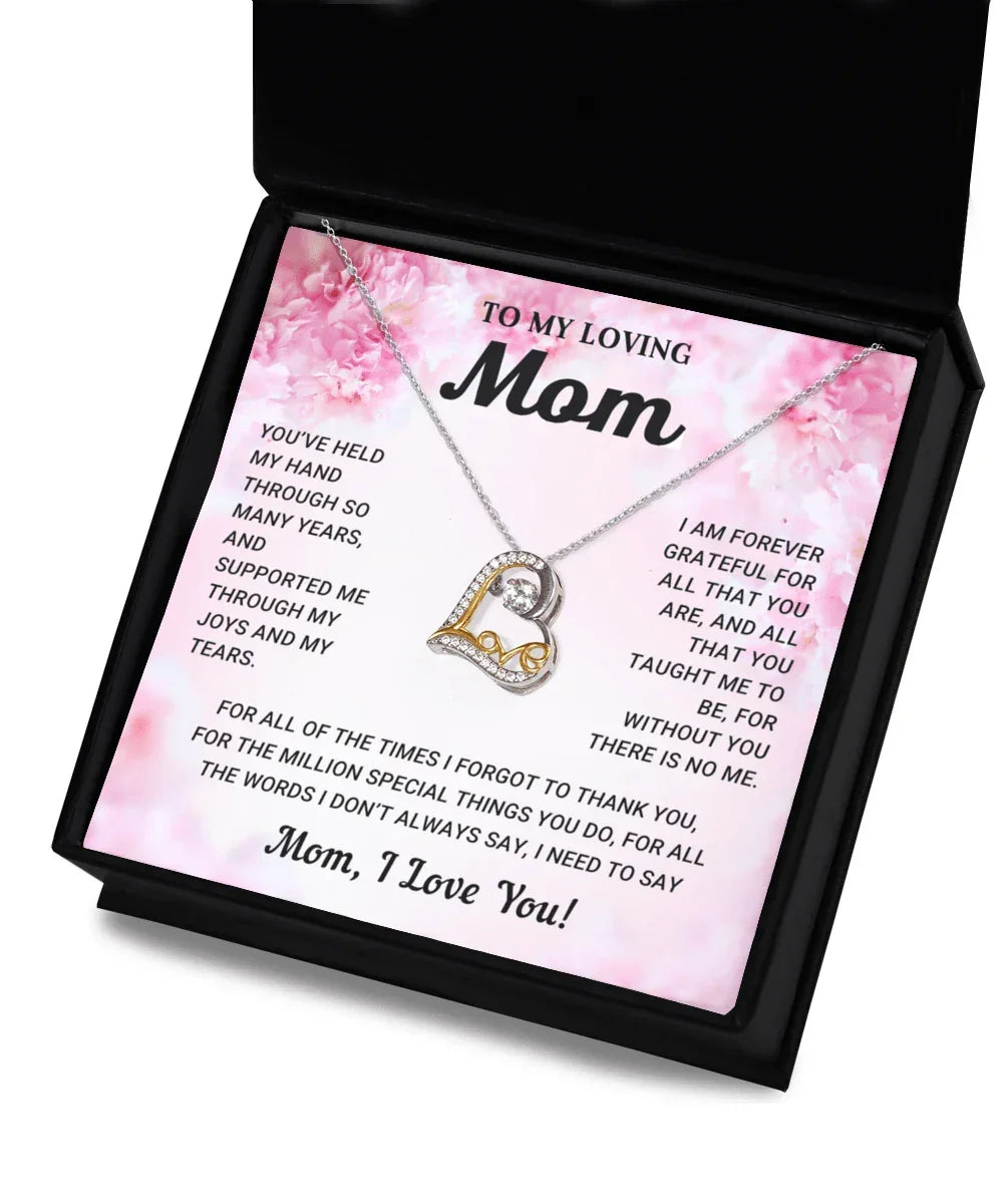 Gift for Mom Without You There is No Me Mother's Day Birthday Gift Heart Pendant Necklace